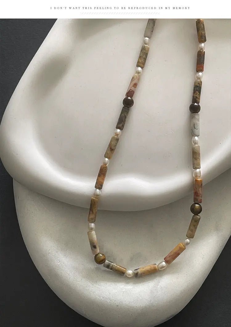 Collana Raffinata con Perle d'Acqua Dolce e Occhio di Tigre | Gioielli Perfetti Collana km5m85-r3.myshopify.com