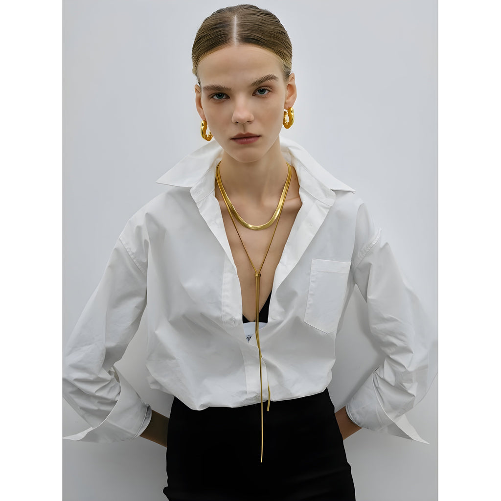 Collana acciaio placcato oro PVD "SHARON", Collana Lunga Necklaces km5m85-r3.myshopify.com