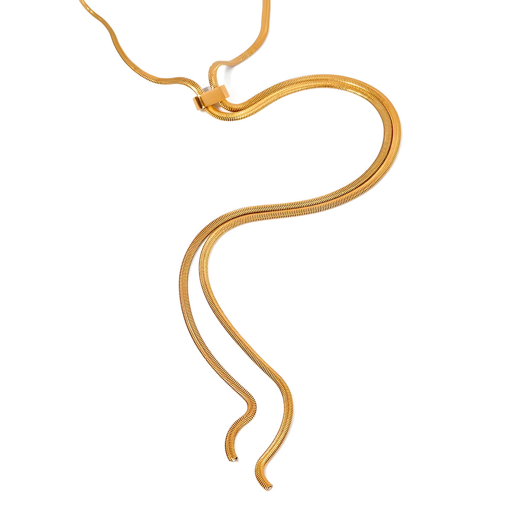 Collana acciaio placcato oro PVD "SHARON", Collana Lunga Necklaces km5m85-r3.myshopify.com