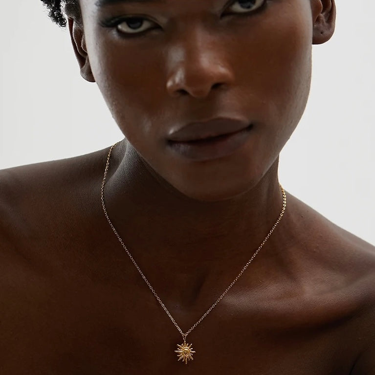 Collana acciaio placcato oro PVD "SUN" Necklaces km5m85-r3.myshopify.com