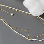 Ewige Eleganz Halskette mit Naturperle, 18K vergoldetes 925er Silber | Perfetti-Juwelen - gioielliperfetti.it