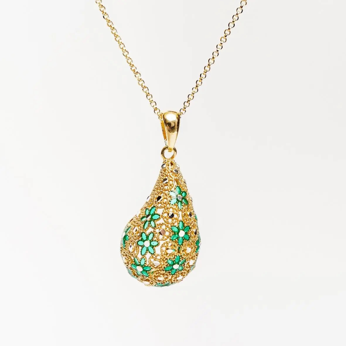 Collana in argento BIG DROP - Argento 925 Placcato Oro 18k, Artigianato Italiano Collana km5m85-r3.myshopify.com