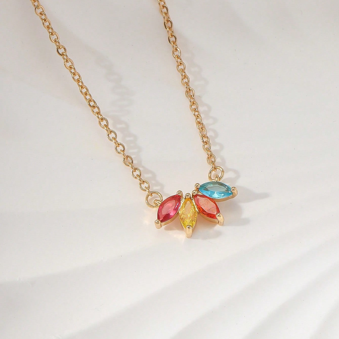Collana con Foglia in Strass per Donna