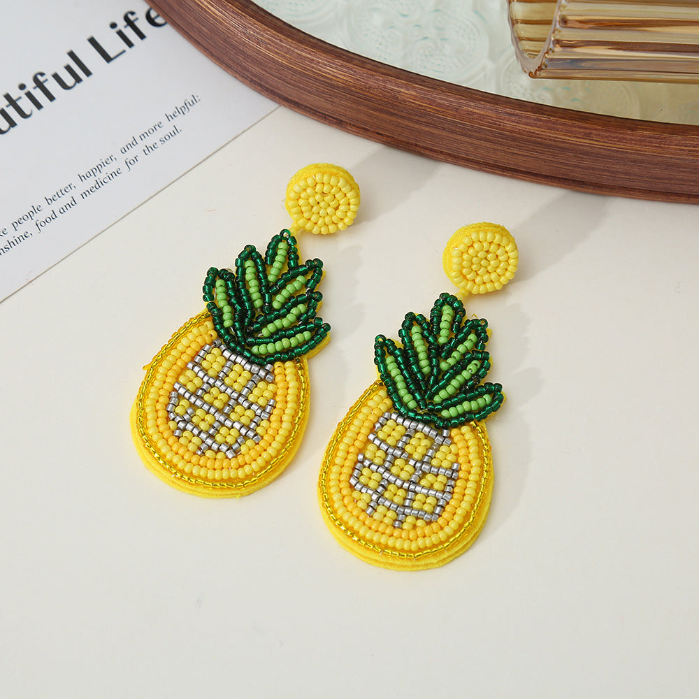 Orecchini a Goccia Creativi con Perline a Forma di Frutta