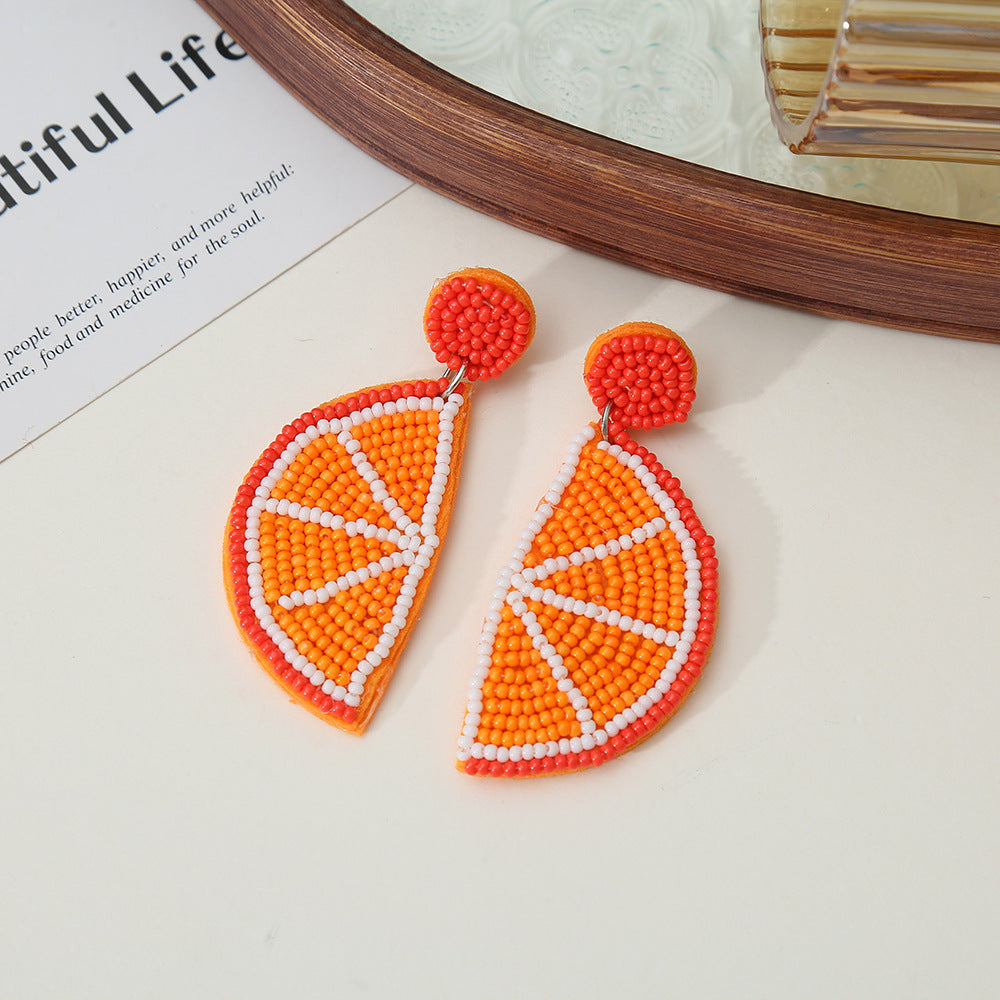 Orecchini a Goccia Creativi con Perline a Forma di Frutta