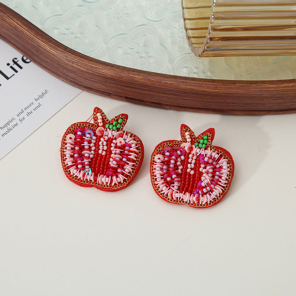 Orecchini a Goccia Creativi con Perline a Forma di Frutta