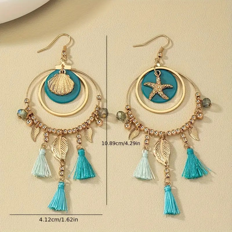 Orecchini Boho Chic Charms Marini e Nappine - Stile Estivo PARNIN Earrings km5m85-r3.myshopify.com