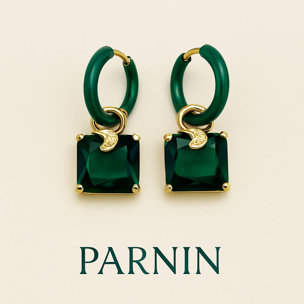 Orecchini a Cerchio Eternal Charm Smalto e Pietre - Eleganza Colorata PARNIN Earrings km5m85-r3.myshopify.com