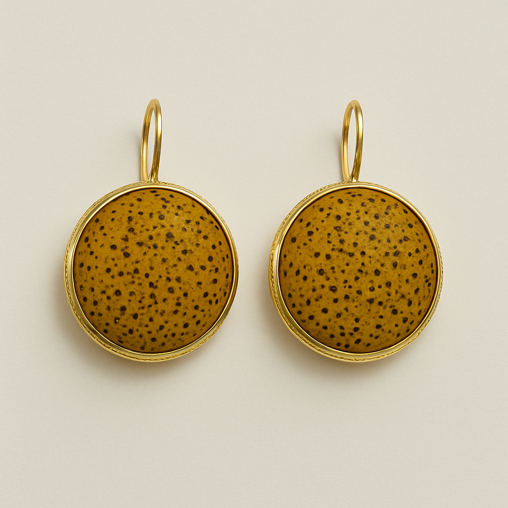 Orecchini a Goccia in Pietra Lavica e Oro - Splendore Naturale | Gioielli Perfetti Earrings km5m85-r3.myshopify.com
