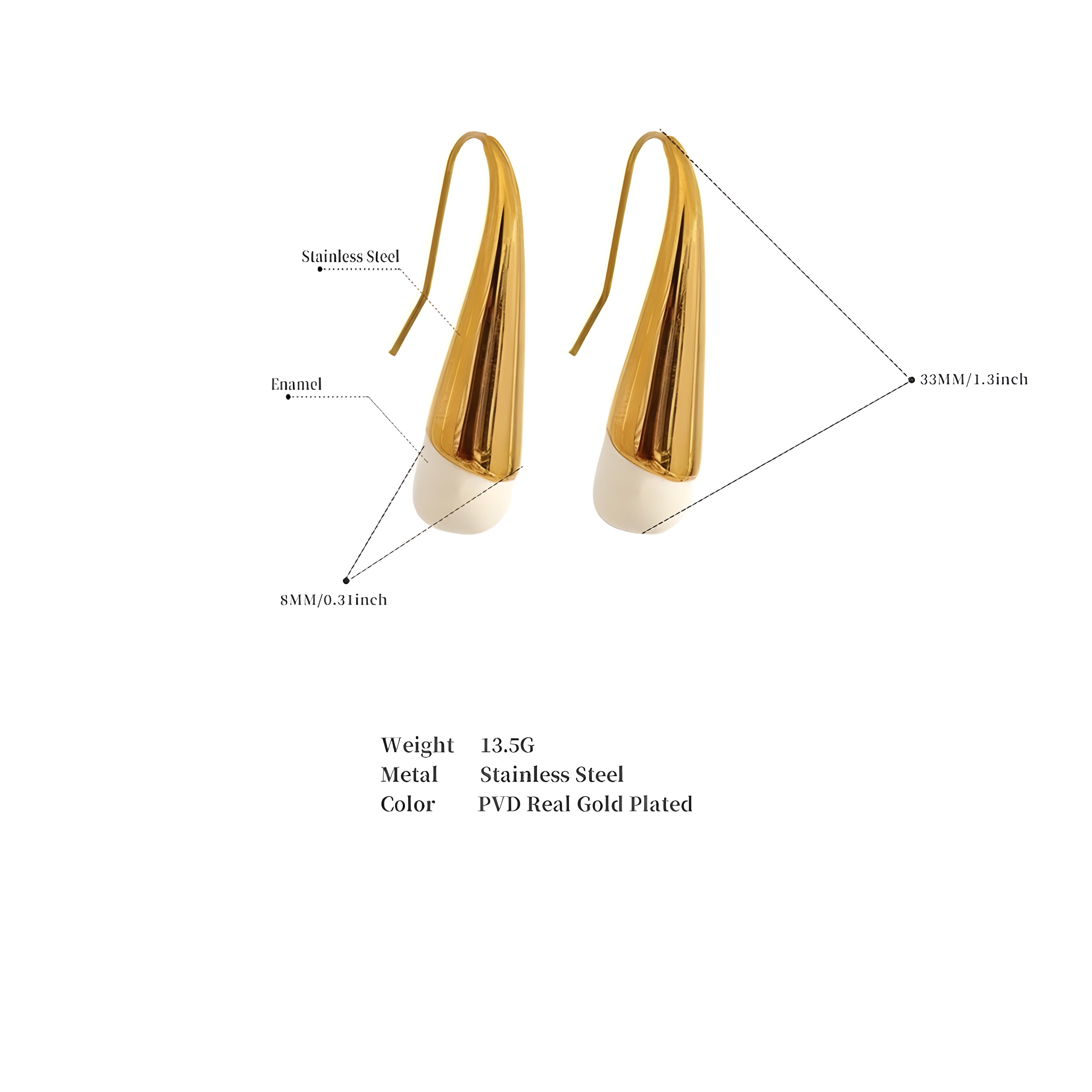 Orecchini acciaio placcato oro 18K PVD "MALIN" Earrings km5m85-r3.myshopify.com