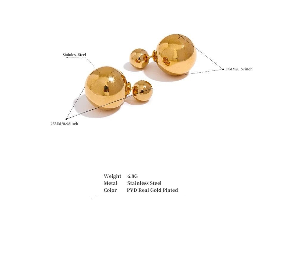 Orecchini acciaio placcato oro PVD 18k "AUDREY" Earrings km5m85-r3.myshopify.com