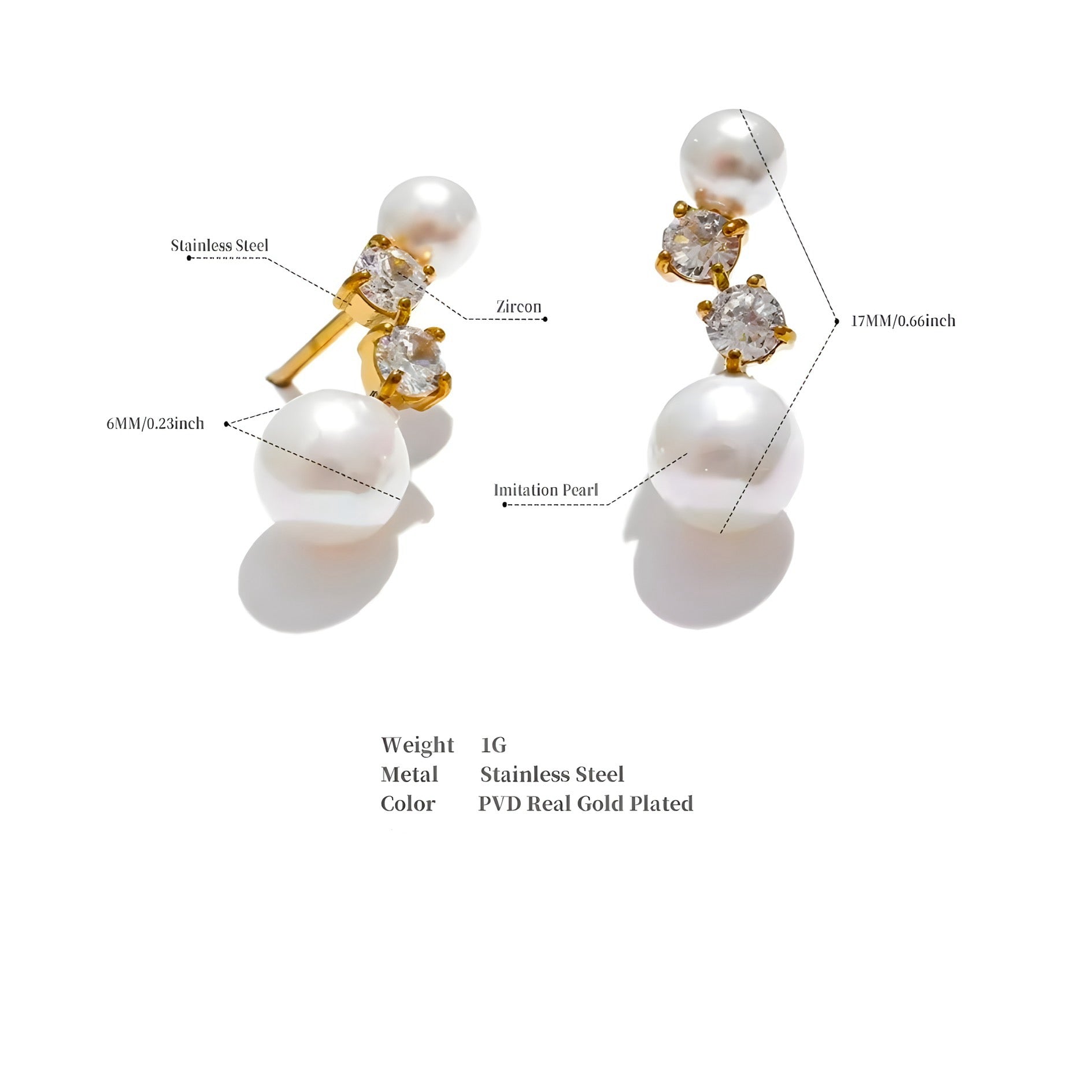Orecchini acciaio placcato oro PVD 18k "DIANA" Earrings km5m85-r3.myshopify.com