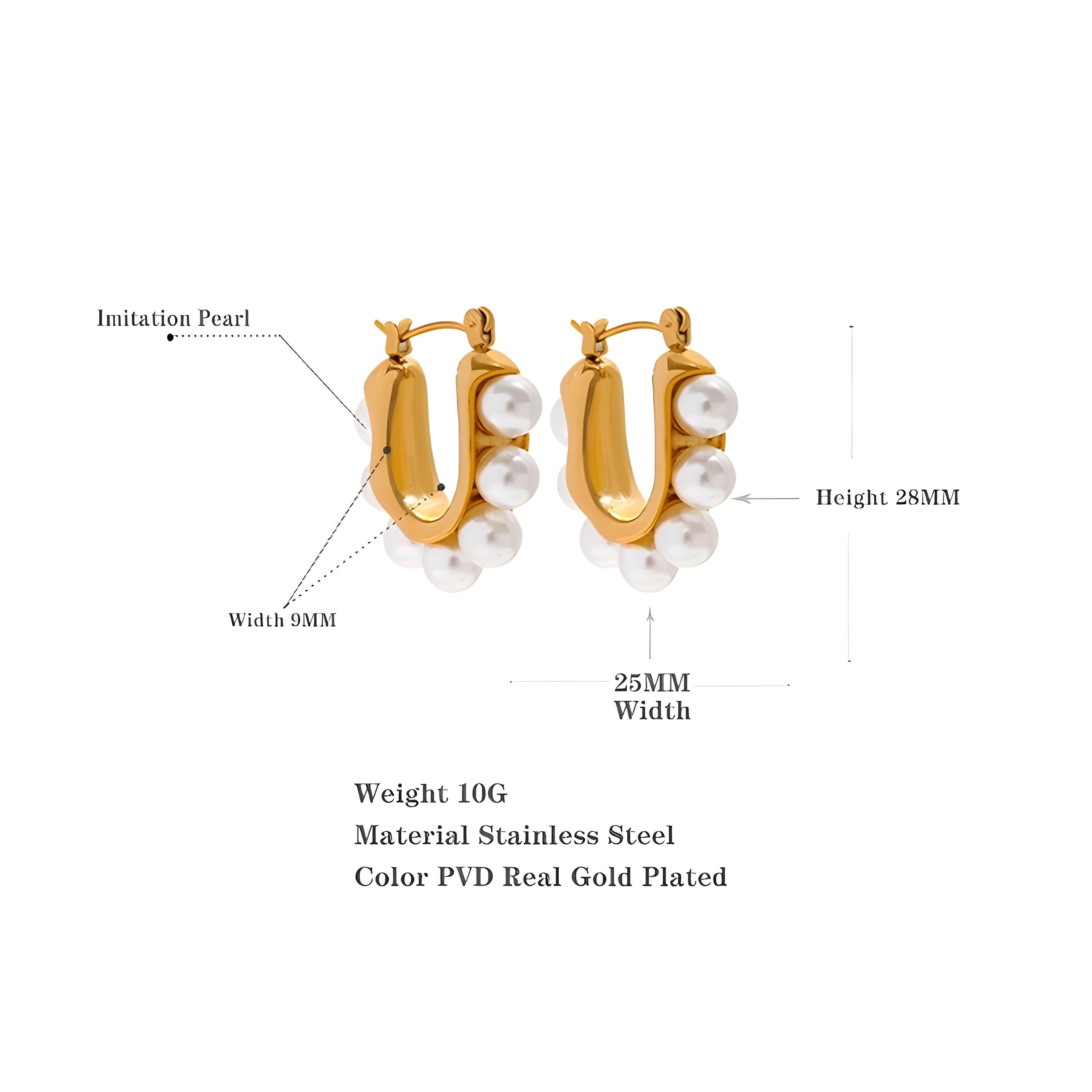 Orecchini acciaio placcato oro PVD 18k "JOSA" Earrings km5m85-r3.myshopify.com