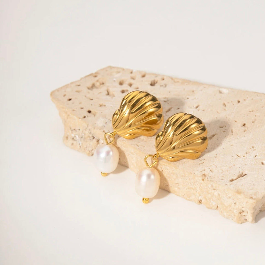 Orecchini acciaio placcato oro PVD 18k "SHAPA" Earrings km5m85-r3.myshopify.com