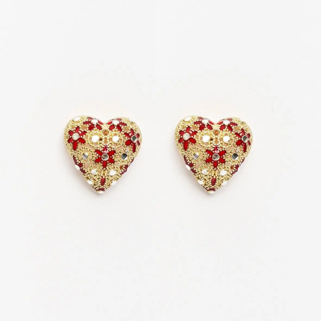 Orecchini argento placcato oro Cuore Mini Drama - Argento 925 Placcato Oro 18k | Artigianato Italiano Orecchini km5m85-r3.myshopify.com