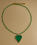 Set di gioielli con pietre preziose a forma di cuore – Collana e orecchini placcati in oro Jewelry Set km5m85-r3.myshopify.com