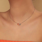 Collana con Foglia in Strass per Donna