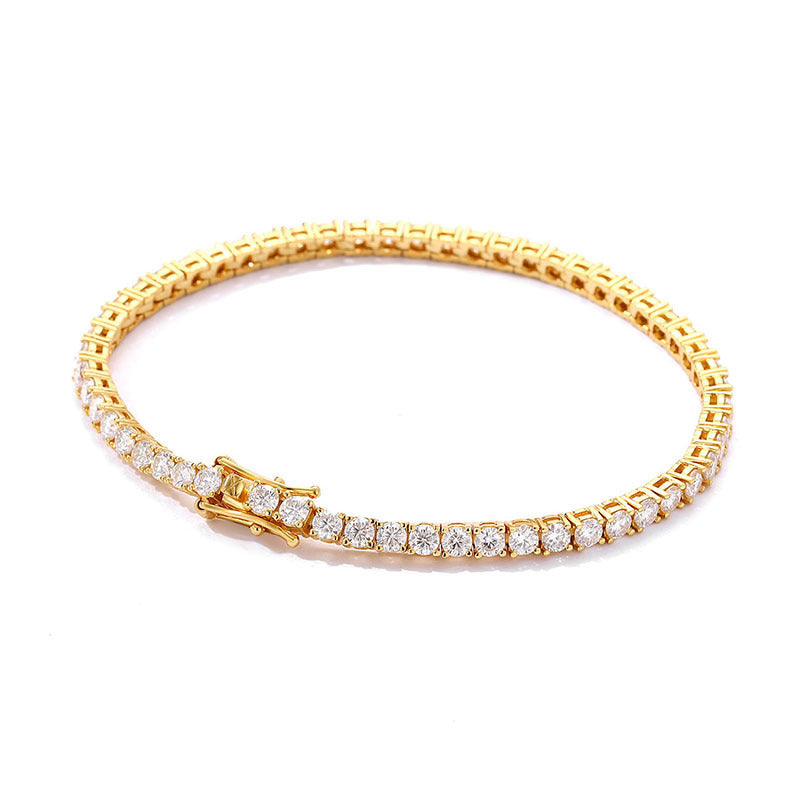 Bracciale da tennis con 10 punti di moissanite in argento sterling S925