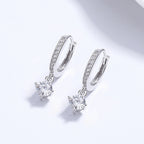 Orecchini a perno a quattro griffe in argento sterling 925 per donna