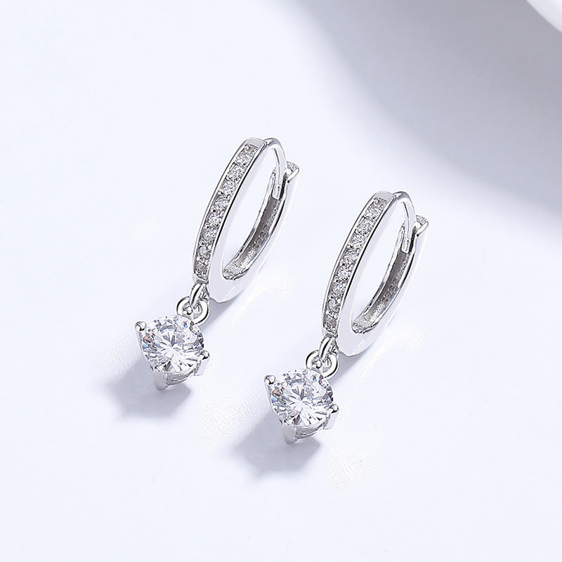 Orecchini a perno a quattro griffe in argento sterling 925 per donna