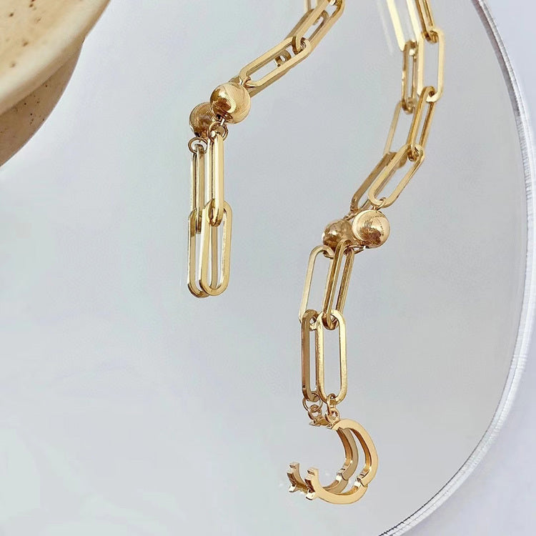 Bracciale fatto a mano con motivo a occhio di gatto in oro 18K