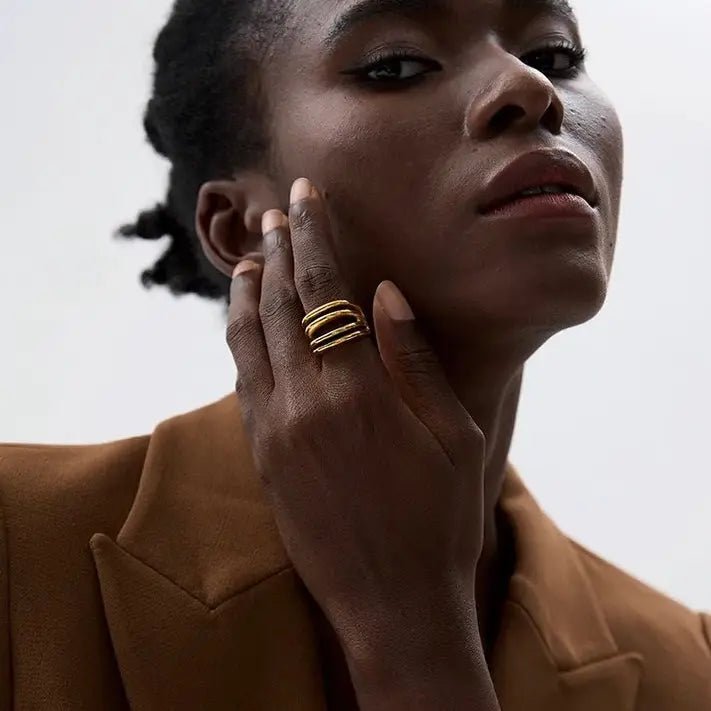 Anello BEHI REINE - Acciaio Inossidabile Placcato Oro 18k | BEHI MILANO - gioielliperfetti.it