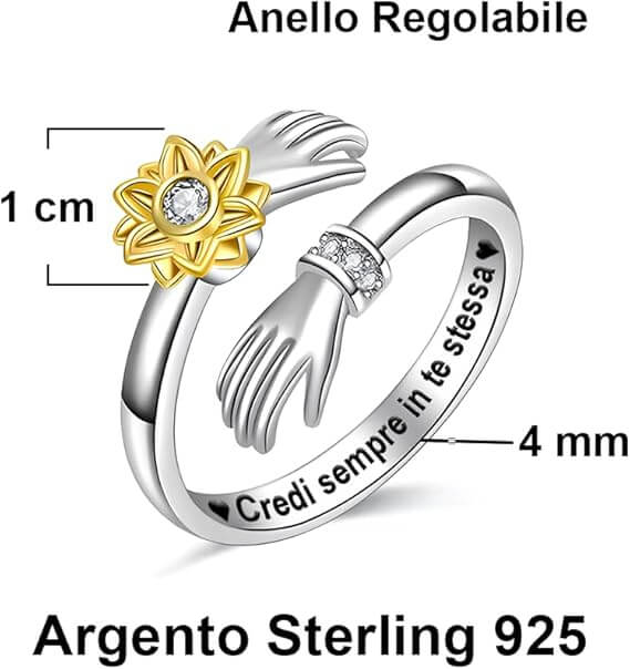 anello in argento 925 da donna - Credi in te stessa Anello km5m85-r3.myshopify.com