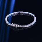 Bracciale da tennis con 10 punti di moissanite in argento sterling S925