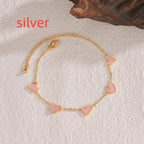 Bracciale in Acciaio Inossidabile con Cuore Smaltato