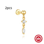 Orecchini a Goccia in Argento Sterling S925 con Design a Spirale Piatta