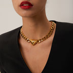 Collana triangolare in acciaio inossidabile oro 18 carati