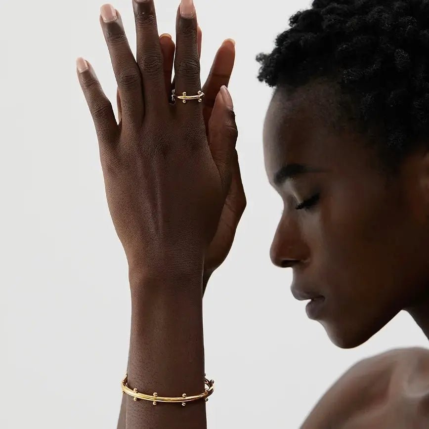 Set BEHI FLORELLE - Bracciale e Anello in Acciaio Placcato Oro 18k | Gioielli Perfetti - gioielliperfetti.it