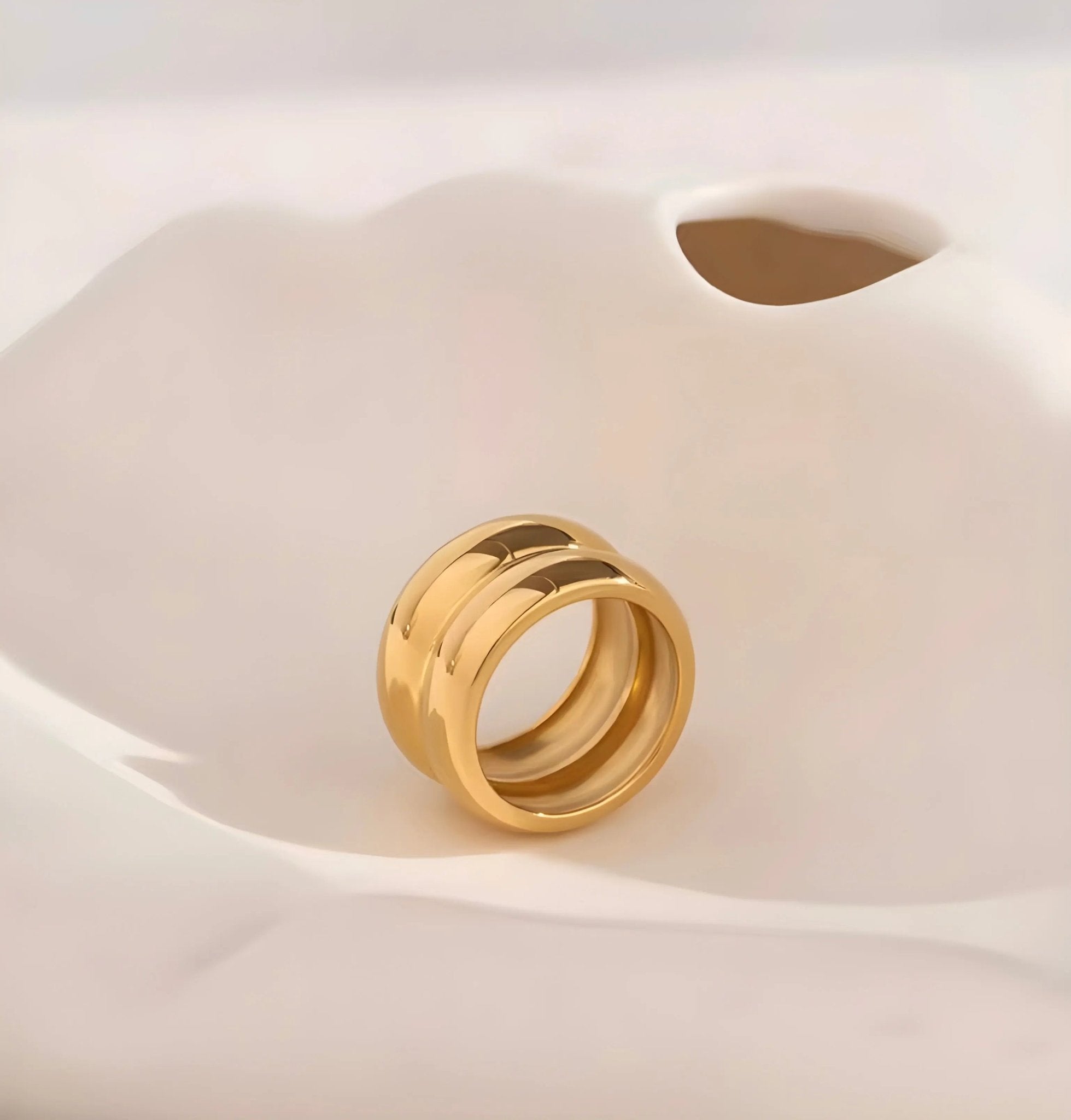 Anello BEHI KATRINA - Acciaio Inossidabile Placcato Oro PVD | BEHI MILANO - gioielliperfetti.it