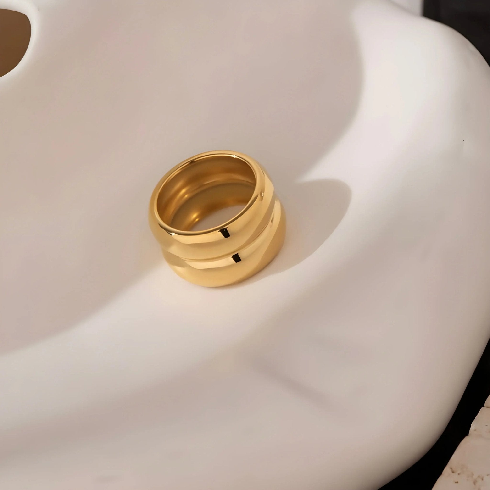 Anello BEHI KATRINA - Acciaio Inossidabile Placcato Oro PVD | BEHI MILANO - gioielliperfetti.it