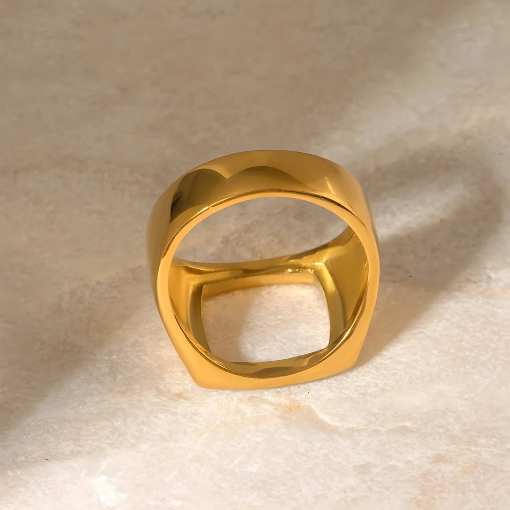 Anello BEHI PILAR - Acciaio Inossidabile Placcato Oro con Zirconi Scintillanti | BEHI MILANO - gioielliperfetti.it