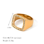 Anello BEHI PILAR - Acciaio Inossidabile Placcato Oro con Zirconi Scintillanti | BEHI MILANO - gioielliperfetti.it