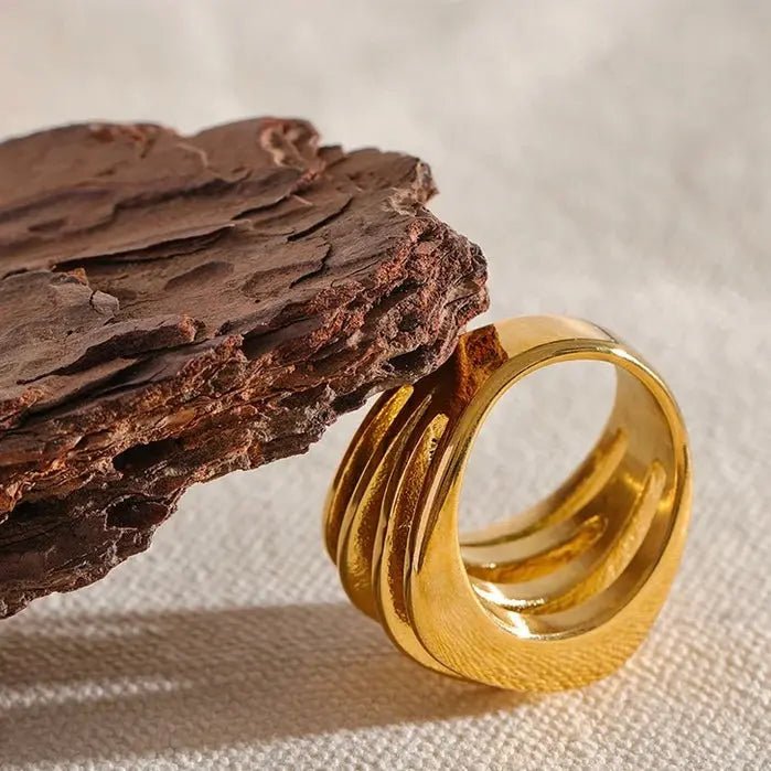 Anello BEHI REINE - Acciaio Inossidabile Placcato Oro 18k | BEHI MILANO - gioielliperfetti.it