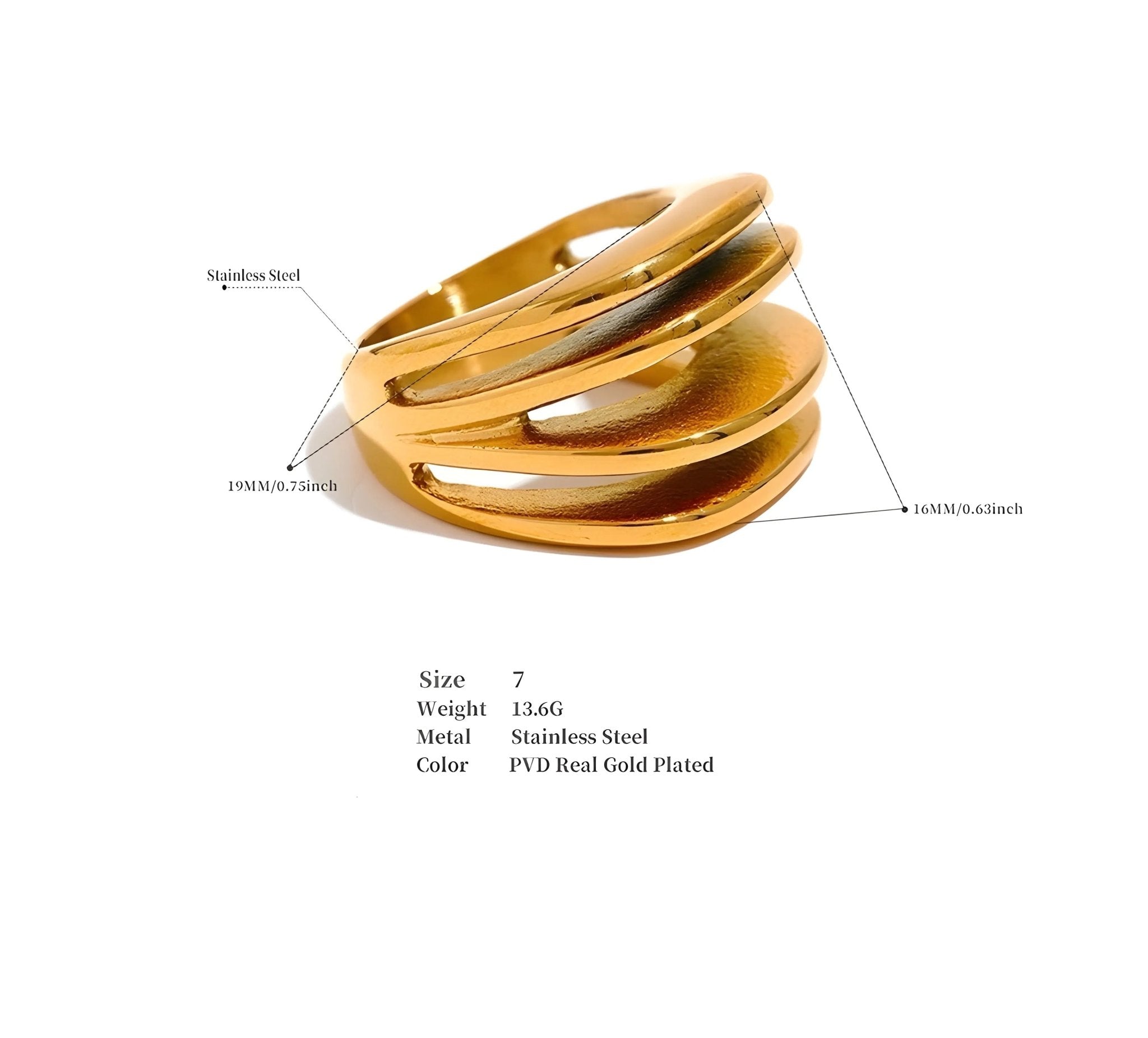 Anello BEHI REINE - Acciaio Inossidabile Placcato Oro 18k | BEHI MILANO - gioielliperfetti.it