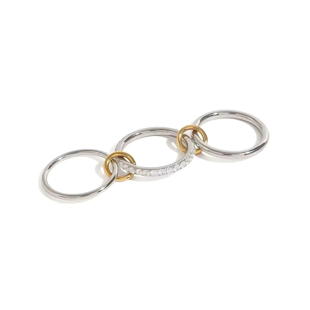 Anello BEHI CARLITA - Oro 18k, Acciaio Ipoallergenico & Zirconi | BEHI MILANO - gioielliperfetti.it