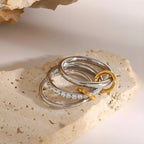 Anello BEHI CARLITA - Oro 18k, Acciaio Ipoallergenico & Zirconi | BEHI MILANO - gioielliperfetti.it