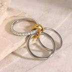 Anello BEHI CARLITA - Oro 18k, Acciaio Ipoallergenico & Zirconi | BEHI MILANO - gioielliperfetti.it