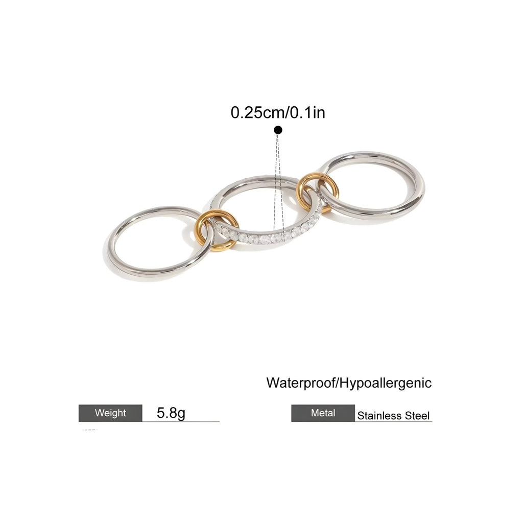 Anello BEHI CARLITA - Oro 18k, Acciaio Ipoallergenico & Zirconi | BEHI MILANO - gioielliperfetti.it