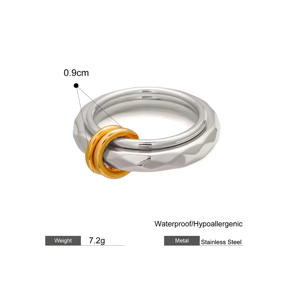 Anello BEHI Roma - Eleganza Eterna in Acciaio Inossidabile Placcato Oro 18k | Gioielli Perfetti - gioielliperfetti.it