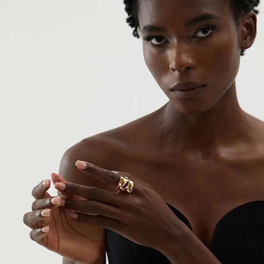 Anello Vivian BEHI MILANO - Eleganza Placcata Oro 18k, Acciaio Inossidabile | Gioielli Perfetti - gioielliperfetti.it