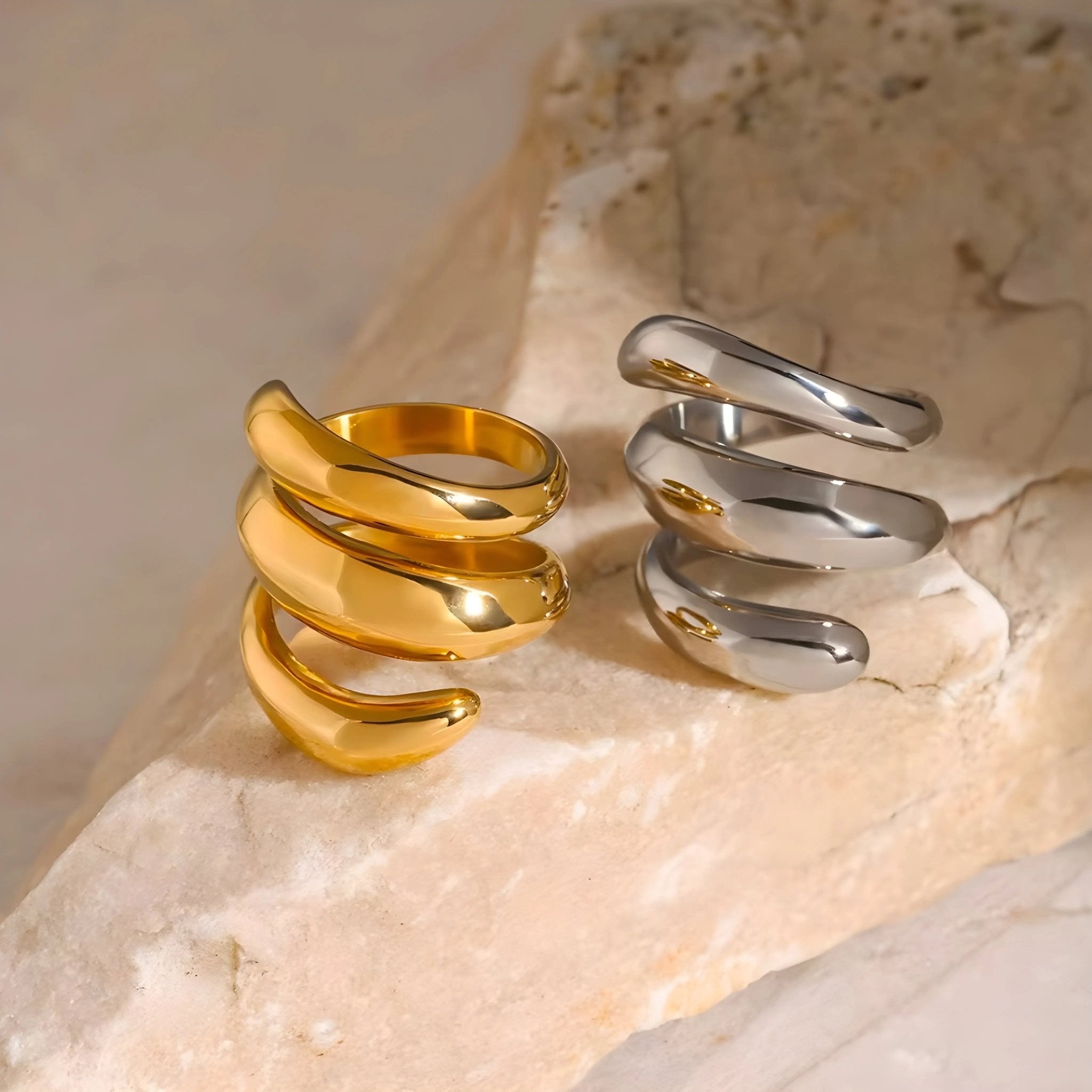 Anello BEHI VITALIN - Acciaio Inossidabile Placcato Oro 18k | BEHI MILANO - gioielliperfetti.it