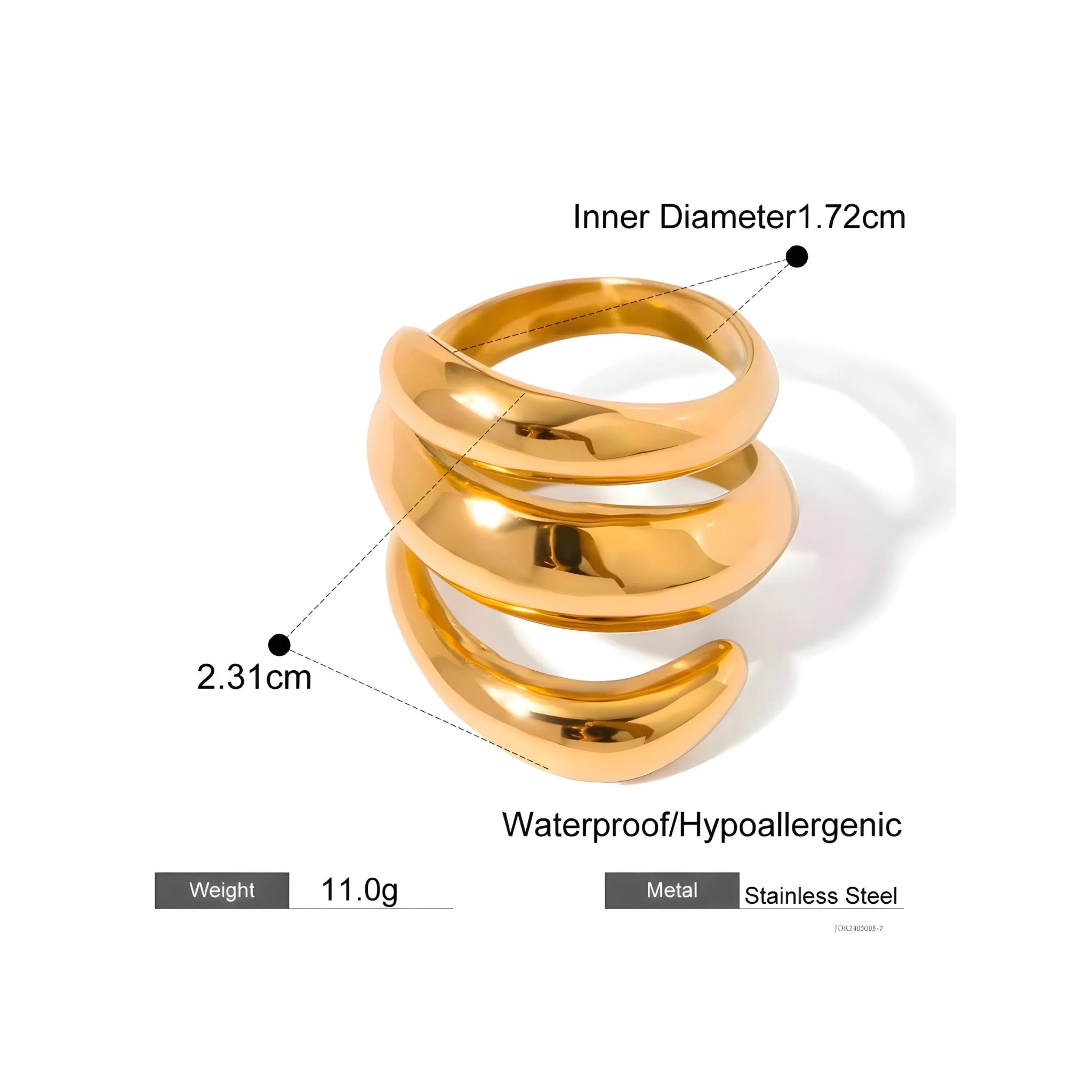 Anello BEHI VITALIN - Acciaio Inossidabile Placcato Oro 18k | BEHI MILANO - gioielliperfetti.it