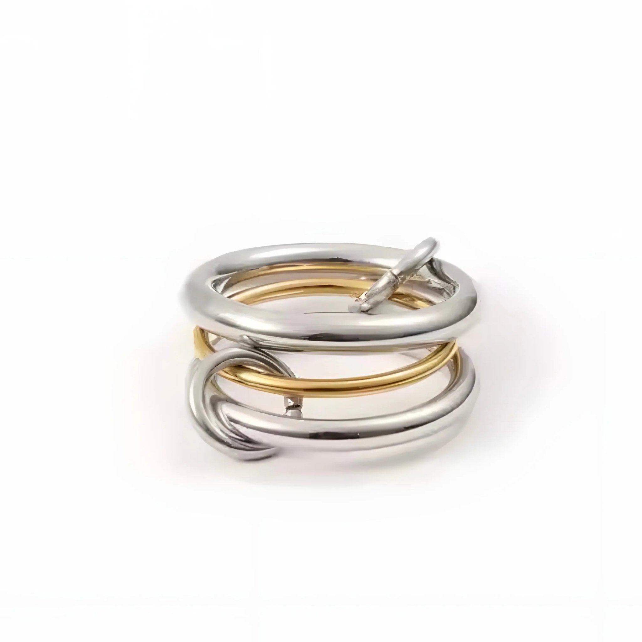 Anello Octaviana BEHI MILANO - Design Intrecciato, Acciaio Inossidabile Placcato Oro 18k - gioielliperfetti.it