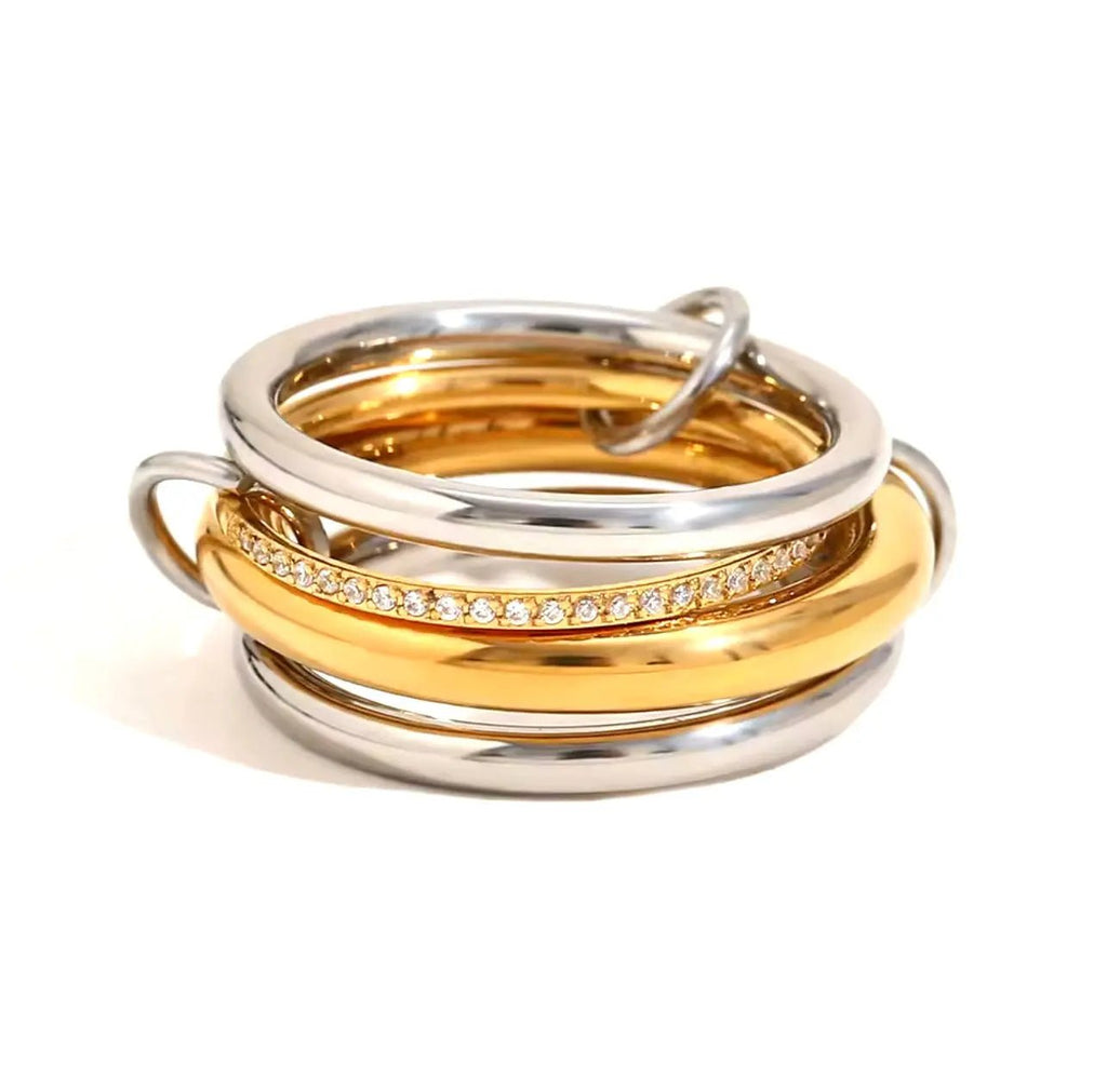 Anello BEHI ALINA - Eleganza Dorata con Zirconi Scintillanti | BEHI MILANO - gioielliperfetti.it