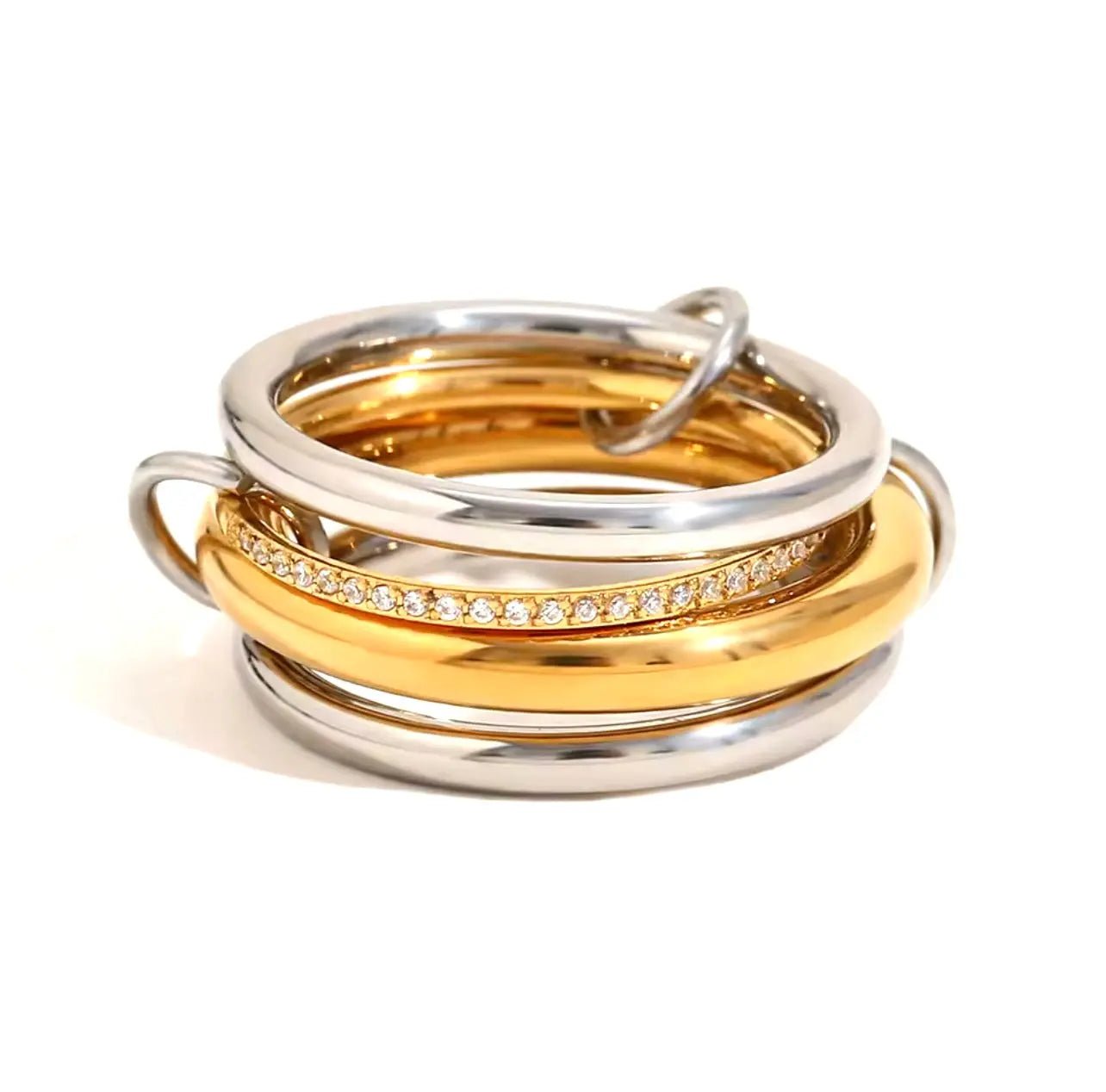 Anello BEHI ALINA - Eleganza Dorata con Zirconi Scintillanti | BEHI MILANO - gioielliperfetti.it