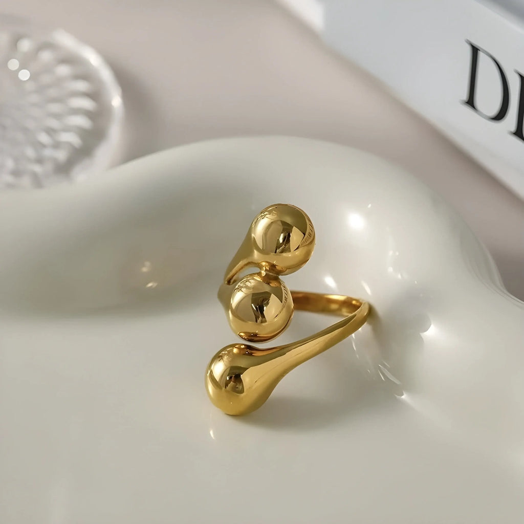 Anello Regolabile BEHI MILANO LETIZ - Acciaio Inossidabile Placcato Oro PVD | Gioielli Perfetti - gioielliperfetti.it